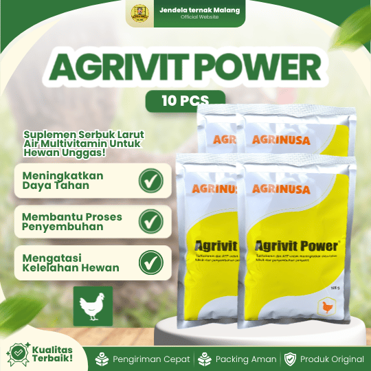 10 PCS AGRIVIT POWER 100 GRAM BY AGRINUSA LEBIH MURAH - Untuk  Multivitamin Dan Daya Tahan Tubuh Ternak Unggas