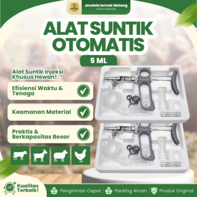 ALAT SUNTIK OTOMATIS 5 ML – Suntik Vaksin Hewan Kapasitas 5 ML Abu-Abu.