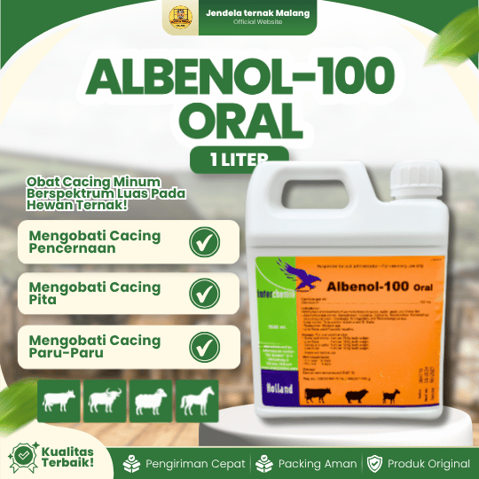 ALBENOL-100 ORAL 1 LITER - Untuk Atasi Segala Cacingan  Sapi, Kerbau, Kambing, Hewan Ternak.