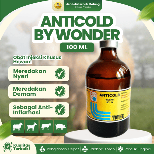 ANTICOLD 100 ML BY WONDER - Untuk Pereda Sakit Nyeri dan Panas Demam Analgesik Antipiretik Hewan Sapi Babi Kambing