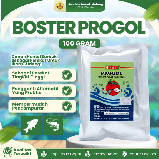 BOSTER PROGOL 100 GRAM - Pengganti Fungsi Telur Dan Minyak Ikan, Perekat Pellet Ikan dan Udang.