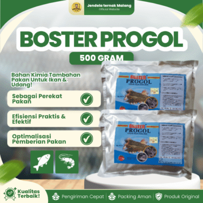 BOSTER PROGOL 500 GRAM – Pengganti Fungsi Telur Dan Minyak Ikan Dan Perekat Pellet Ikan dan Udang.