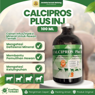 CALCIPROS PLUS INJ 100 ML – Untuk Hewan Ambruk, Lumpuh, Kekurangan Kalsium Magnesium Dan Phosphor.