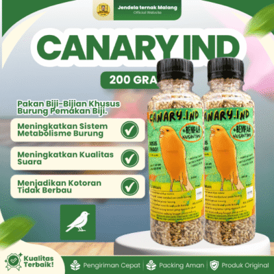 CANARY.IND 200 GRAM – Pakan Burung Memenuhi Kebutuhan Nutrisi Dan Berprotein Tinggi.