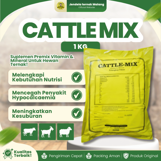 CATTLE MIX 1 KG BY SANBE - Vitamin dan Mineral Pelengkap Pakan, Meningkatkan Kesuburan, Dll.