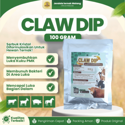 CLAW DIP 100 GRAM –  Atasi PMK, Infeksi Luka Kuku Terbuka, Membasmi Bakteri Hewan Ternak.