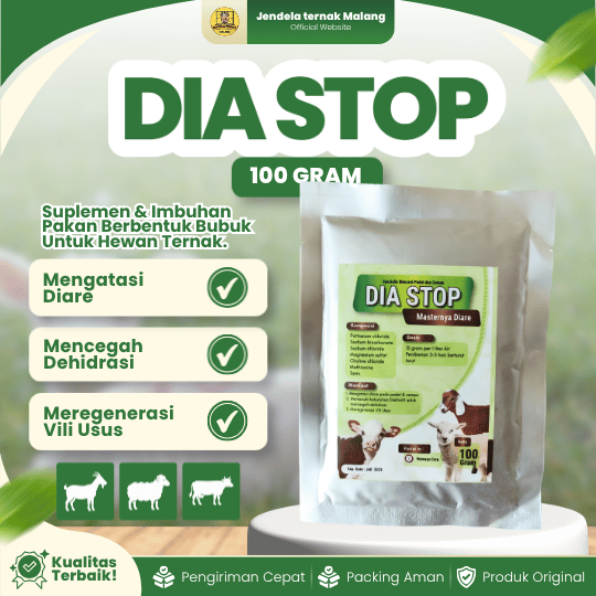 DIA STOP 100 GRAM - Untuk Masalah Diare Pada Hewan Ternak Sapi Kambing Domba Cempe dan Pedet