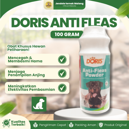 DORIS ANTI FLEAS 100 GRAM -  Untuk Perawatan Pada Hewan Peliharaan.