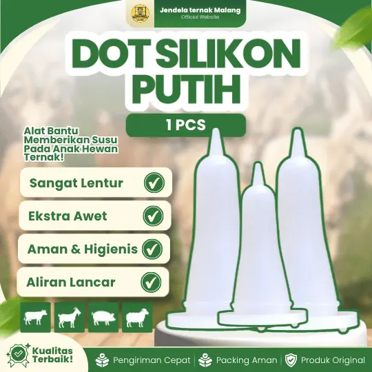 DOT SILIKON PUTIH 1 PCS – Dot Silikon Cocok Untuk Semua Ternak Seperti Kambing, Domba, Dll.