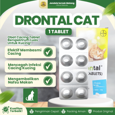 DRONTAL CAT 1 TABLET –  Ampuh Atasi Cacingan Pada Kucing Dewasa dan Anak Kitten.