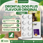 DRONTAL DOG PLUS FLAVOUR TABLET ECER –  Atasi  Masalah Cacingan Pada Anjing Dan Puppy.
