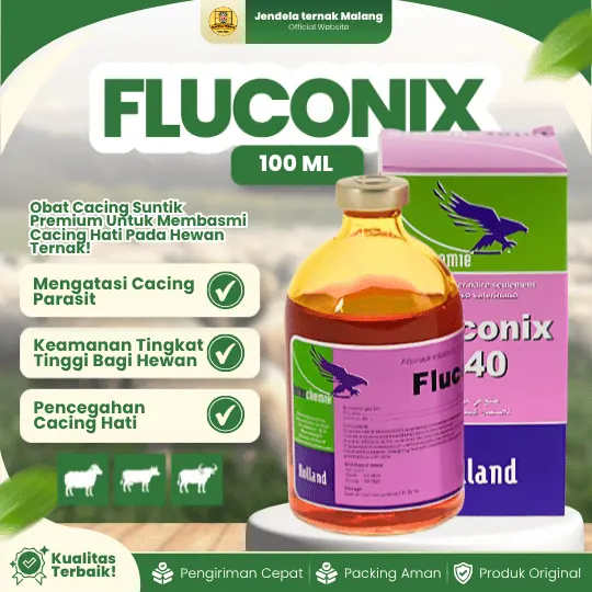 FLUCONIX 100 ML – Obat Cacing Hati Efektif Untuk Sapi, Kambing, Domba Dan Hewan Ternak Lainnya.