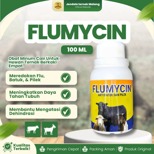 FLUMYCIN 100 ML - Atasi Flu, Batuk, Pilek Pada Hewan Ternak Lainnya.