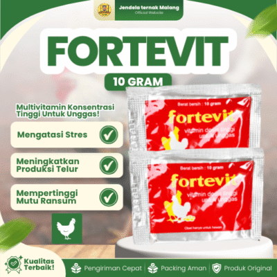 FORTEVIT 10 GRAM BY MEDION – Multivitamin Serbuk Untuk Unggas.