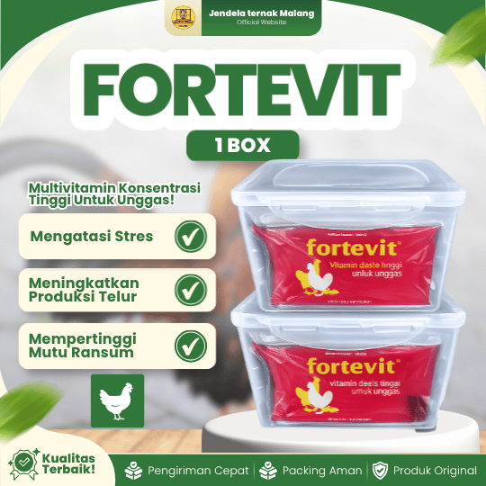 FORTEVIT 100 GRAM 1 BOX (10 PCS) - Vitamin Untuk Ayam Unggas Optimalkan Produktivitas