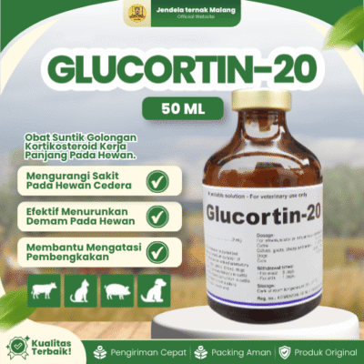 GLUCORTIN-20 50 ML – Analgesik, Anti Piretik Dan Anti Inflamasi Untuk Hewan Ternak.