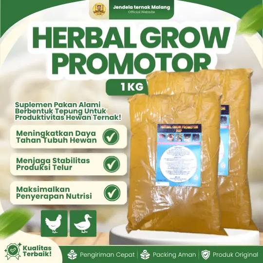 HERBAL GROW PROMOTOR (HGP) 1 KG – Meningkatkan Pertumbuhan Ternak Ruminansia dan Unggas.