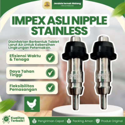IMPEX ASLI NIPPLE STAINLESS – Drinker Tempat Minum Ayam Stainless IMPEX.