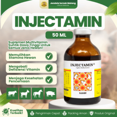 INJECTAMIN 50 ML BY SANBE – Multivitamin Lengkap Untuk Hewan Ternak