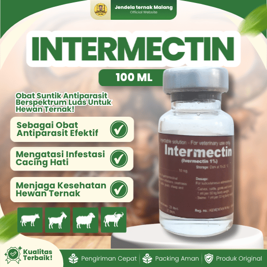 INTERMECTIN 10 ML - Untuk Masalah Ekto Dan Endo Hewan Ternak.