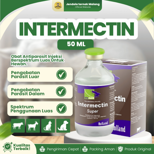 INTERMECTIN 50 ML BY TMC - Untuk Ektoparasit Dan Endoparasit, Membasmi Kutu Hewan.
