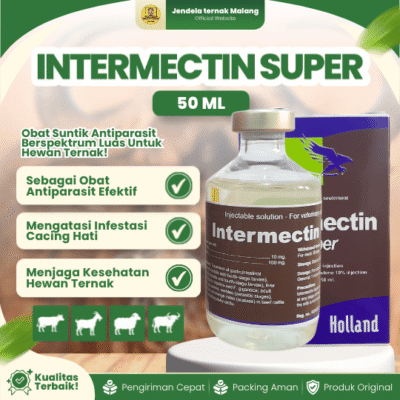 INTERMECTIN SUPER 50 ML – Untuk Ekto dan Endo parasit, Cacingan Pada Hewan Ternak.