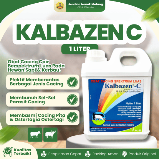 KALBAZEN C 1 LITER -  Ampuh Basmi Semua Jenis Cacingan Hewan Ternak Secara Oral.