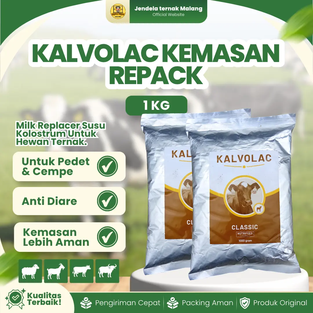 KALVOLAC KEMASAN REPACK 1 KG – Susu Ternak untuk Sapi, Kambing, Domba, DLL.