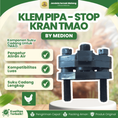 KLEM PIPA – STOP KRAN TMAO BY MEDION – Tempat Minum Ayam Otomatis Konektor Stop Kran Skakel.