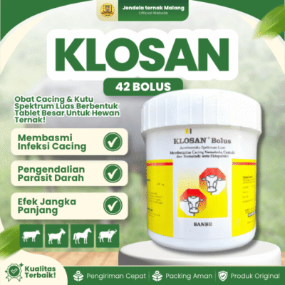 KLOSAN 42 BOLUS – Atasi Cacingan Spektrum Luas, Ektoparasit Kutu, Caplak, Tungau, Dll.