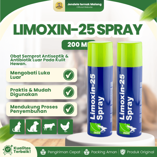 LIMOXIN-25 SPRAY - Untuk Masalah Luka Luar Pada Hewan Kesayangan.