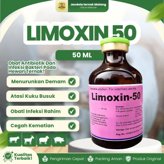 LIMOXIN 50 ISI 100 ML – AB Untuk Hewan Ternak Sapi