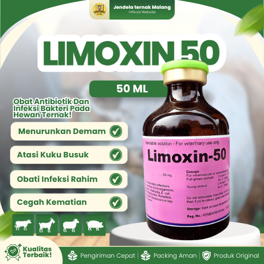 LIM0XIN-50 ISI 50 ML- AB Untuk Hewan Ternak Sapi Kambing Domba