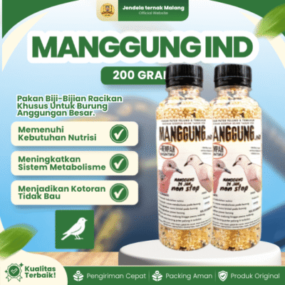 MANGGUNG.IND 200 GRAM – Pakan Burung Yang Meningkatkan Metabolisme Dan Power Lengkap.