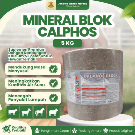 MINERAL BLOK CALPHOS 5 KG - Mineral Blok Untuk Menambah Selera Makan Ternak Sapi Dan Kambing.
