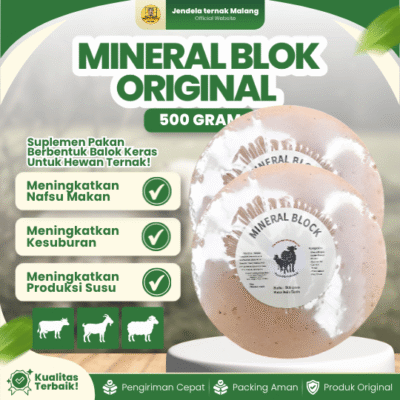 MINERAL BLOK ORIGINAL 500 GRAM –  Premix New Formula Premium Penambah Nafsu Makan Ternak.