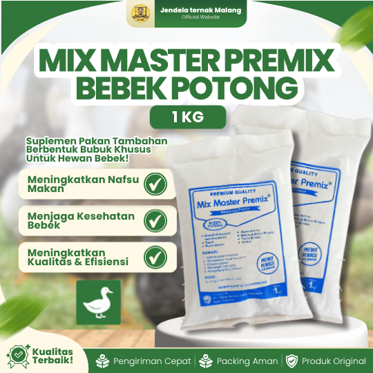MIX MASTER PREMIX BEBEK POTONG 1 KG - Premix Suplemen Pakan Pemacu Pertumbuhan Bebek Potong Pedaging
