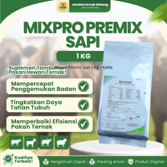 MIXPRO PREMIX SAPI 1 KG – Suplemen Premix Penggemuk Pertumbuhan Sapi, Kambing, Domba, Dll.