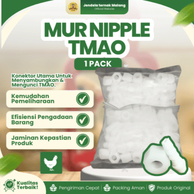 MUR NIPPLE 1 PACK ISI 50 PCS TMAO BY MEDION – Nippel Mur Spare Part TMAO Putih Sambungan Selang.