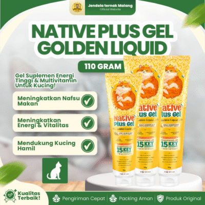 NATIVE PLUS GEL GOLDEN LIQUID 110 GRAM BY OLIVE CARE – Vitamin Kucing Pelengkap Kebutuhan Nutrisi.