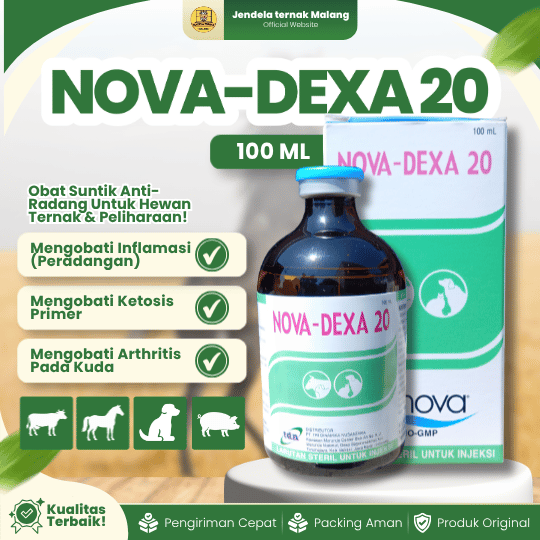 NOVA-DEXA 20 100 ML -  Anti Inflamasi Atau Alergi,Ketosis, Arthritis Pada Hewan Ternak.