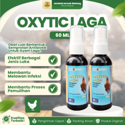 OXYTIC LAGA 60 ML BY MEDION – Spray Untuk Luka Infeksi Hewan Ayam Laga.