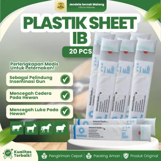 PLASTIK SHEET IB 20 PCS – Untuk Inseminasi Buatan Ternak Sap,i Kambing, Domba, Kuda, DLL.