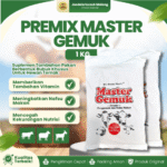 PREMIX MASTER GEMUK 1 KG – PREMIX MASTER GEMUK 1 KG – Penggemuk, Penambah Nafsu Makan Untuk Sapi, Kambing Dan Ternak Lainnya.