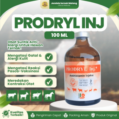 PRODRYL INJ 100 ML BY VADCO – Untuk Atasi Gatal dan Alergi Pada Hewan Ternak