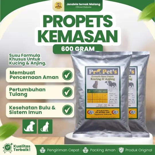 PROPETS KEMASAN 600 GRAM – Susu Rekomendasi Untuk Kucing dan Anjing Non Lactose.