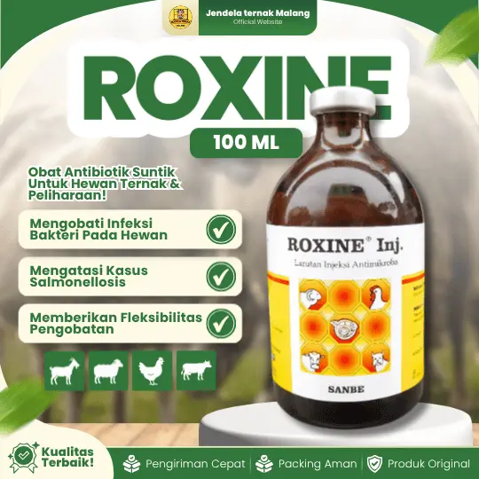 ROXINE 100 ML – Mencegah infeksi Ternak Untuk Ayam, Sapi, Kambing, Domba, Kucing, Anjing, DLL.