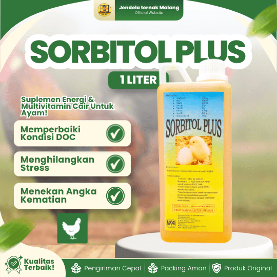 SORBITOL PLUS 1 LITER BY USFA - Multivitamin, Peningkat Kesehatan & Pertumbuhan, Menghilangkan Stres Ayam.