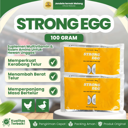 STRONG EGG 100 GRAM -  Vitamin Peningkat Berat, Penguat Dan Memperbesar Telur.