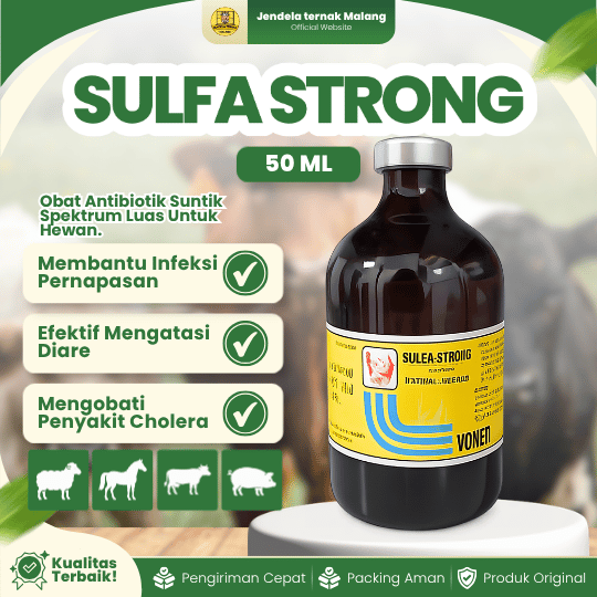 SULFA STRONG INJ 50 ML BY WONDER - Untuk Diare Dan Saluran Pernafasan Pada Hewan.